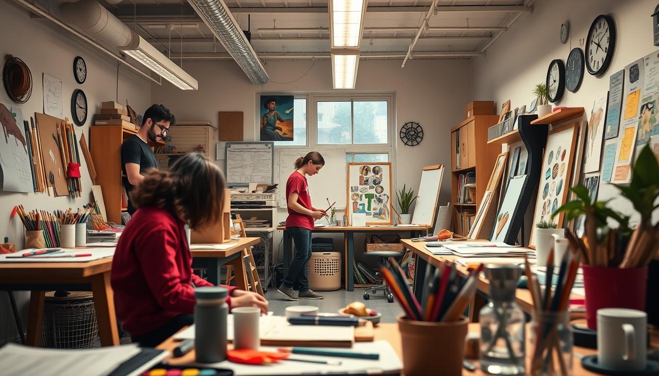 Student preparing for exams with study materials