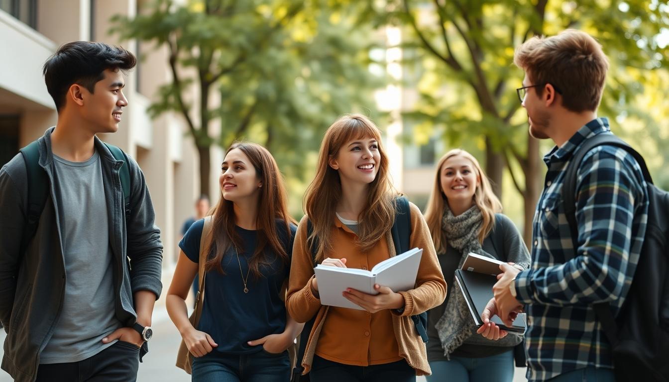 Student using learning strategies while studying